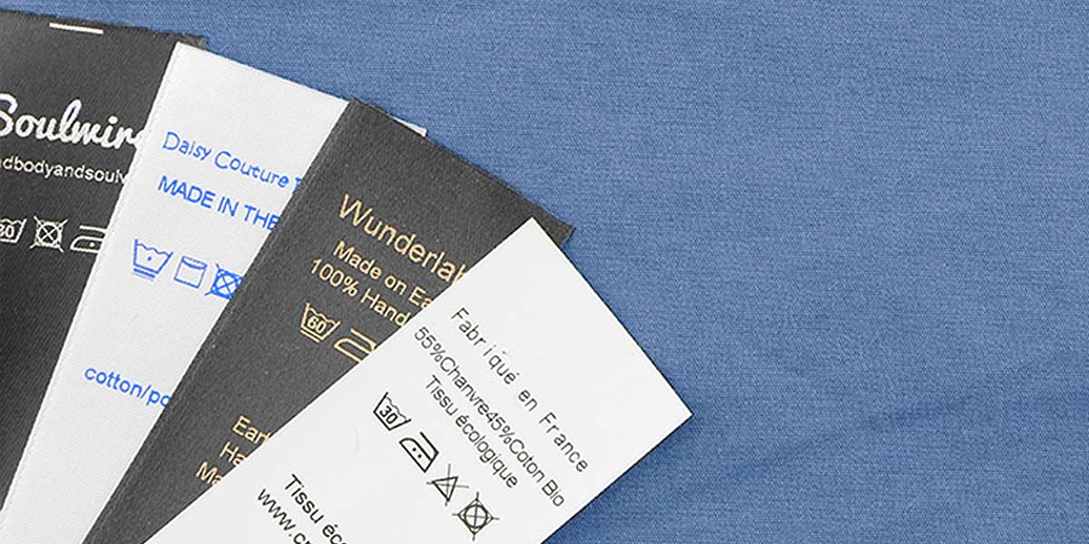 Professionelle Nähtechnik: Gemischte Textilpflegeetiketten | Image